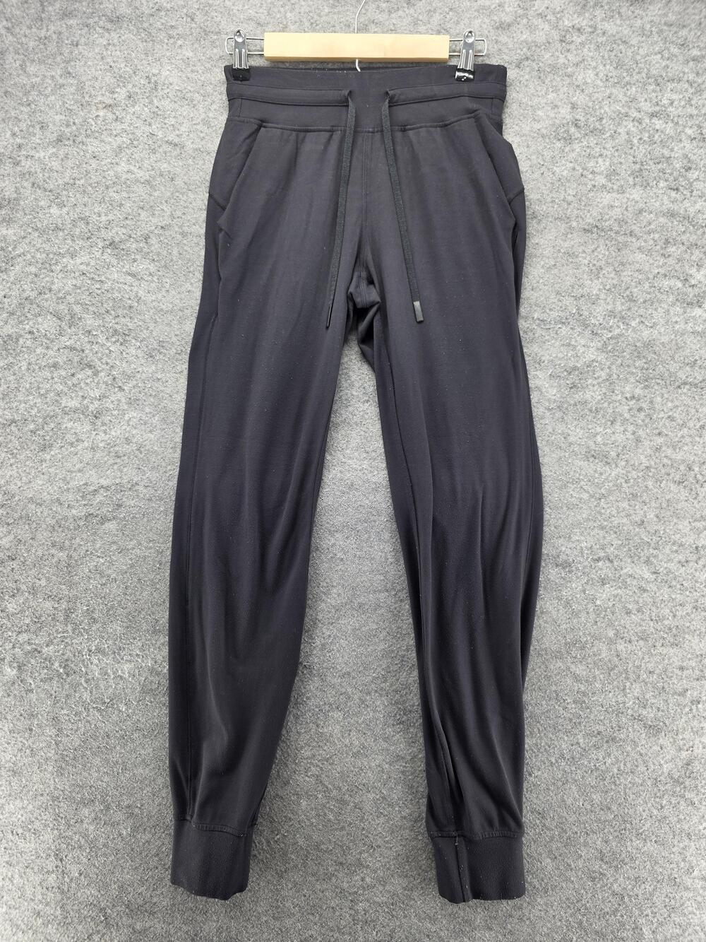 Lululemon Jogger Pants Womens 4 Black High Rise Elastic Cuff Yoga Athletic Gym
